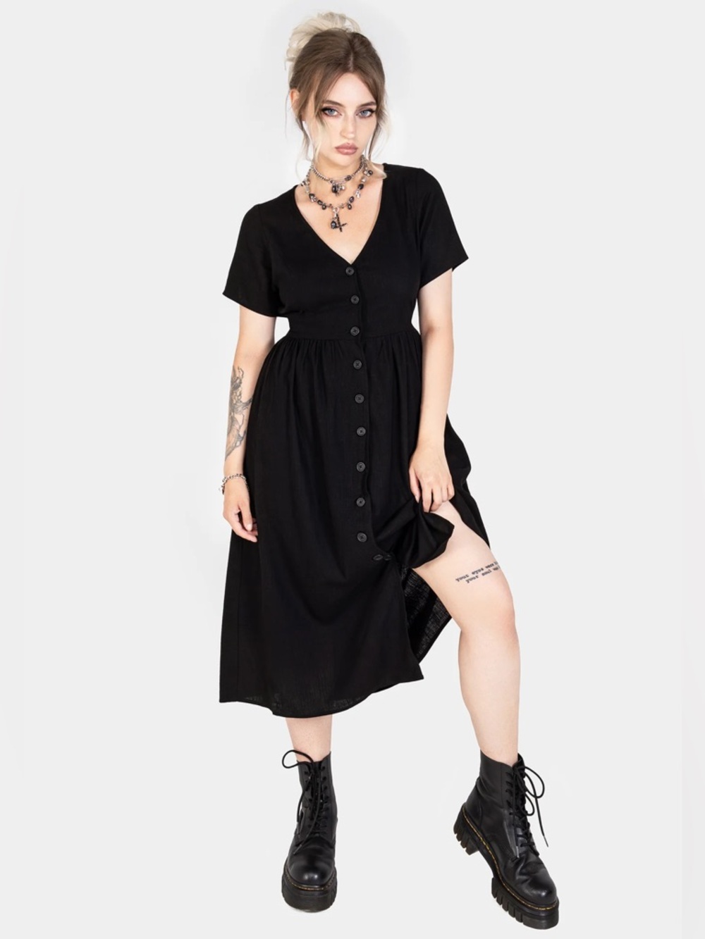 Disturbia | Rowan Linen Button Up Midi Dress